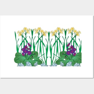 Daffodil and African Violets Posters and Art